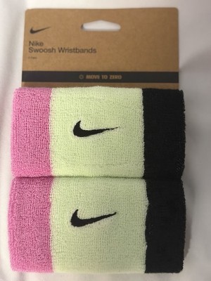 Nike Tennis Doublewide Wristbands Pink Volt Black