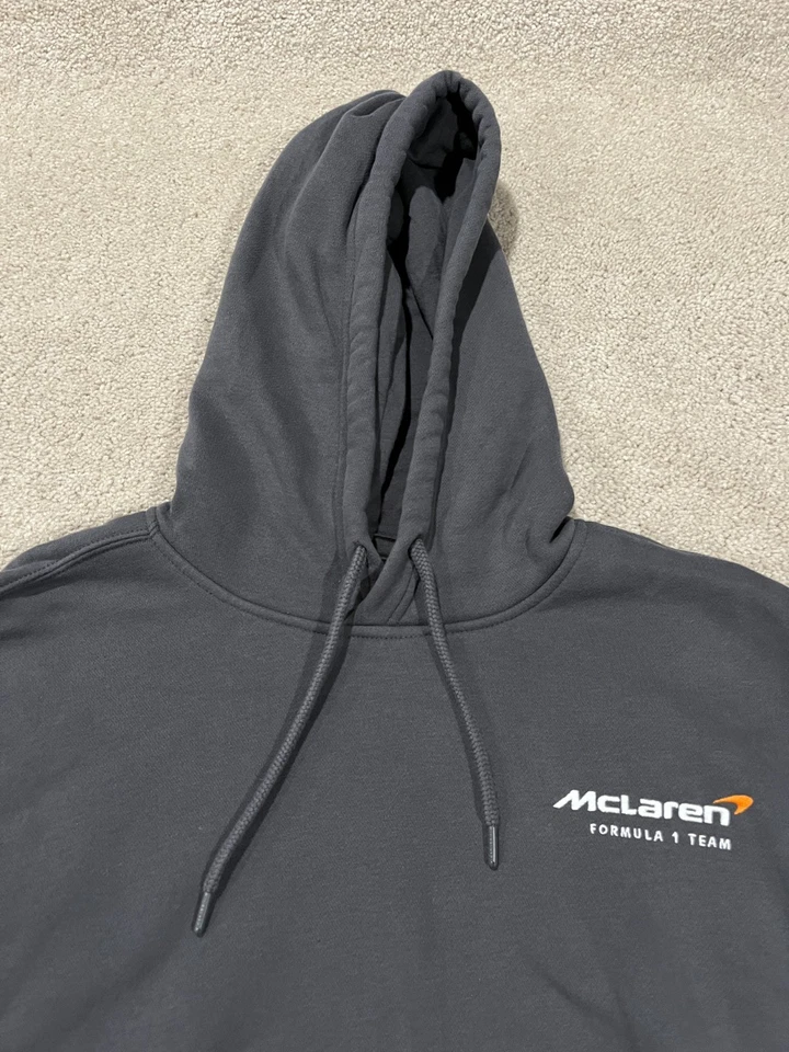 Толстовка с капюшоном мужская командная Mclaren Formula 1 большая серая на молнии толстовка гоночная F1 - Изображение 2 из 4