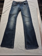 South Pole Y2K Embroidered Jeans Women  s Size 5 Red Logo  Gold  S  Bootcut