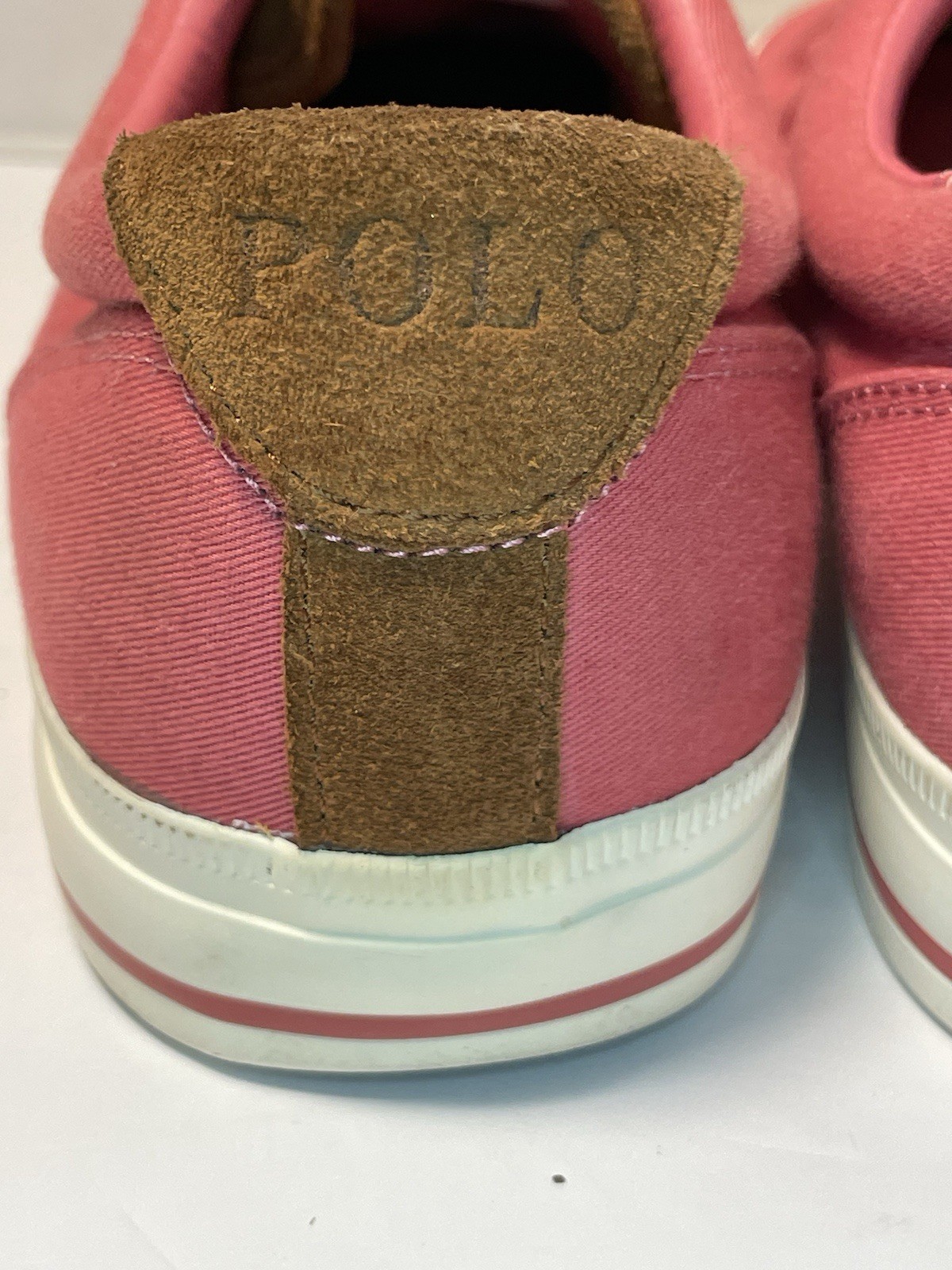 Scarpe da tennis Polo Ralph Lauren uomo 10 Vaughn corallo rosa marrone pony sneakers
