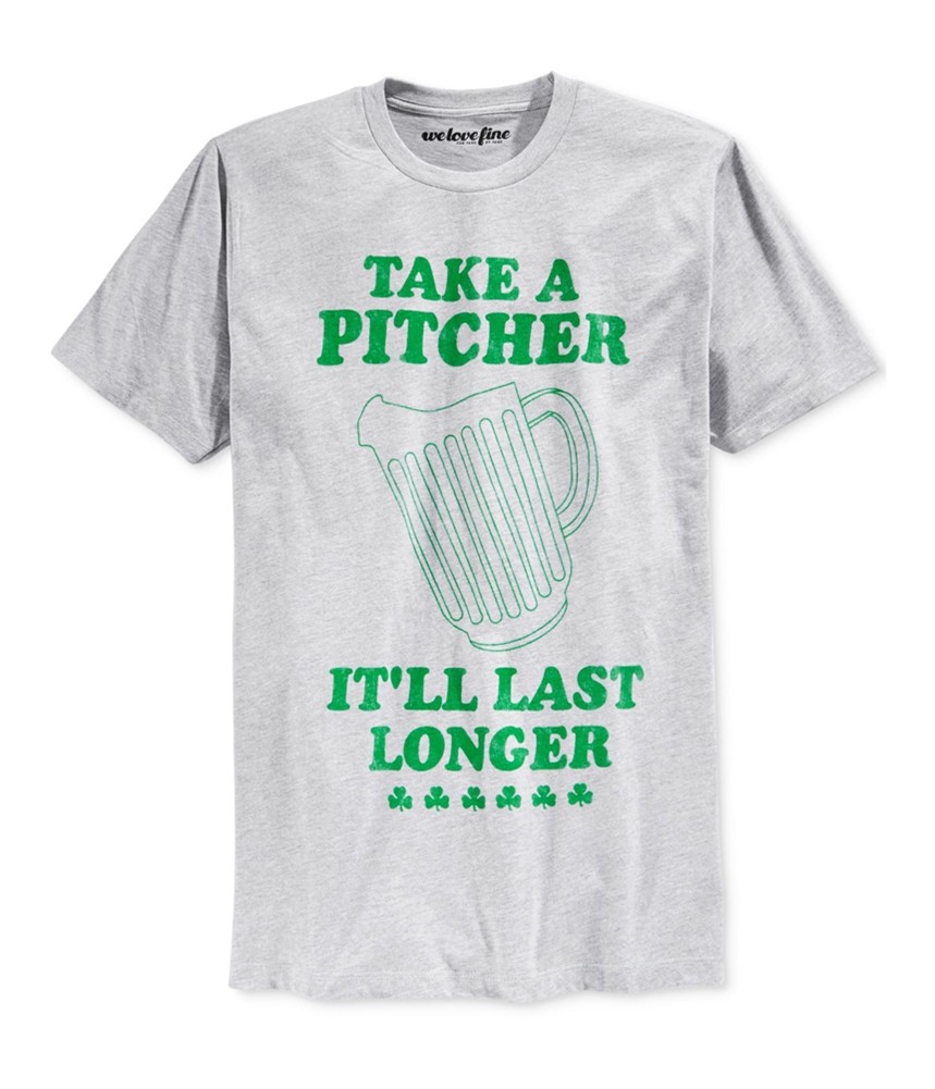 Великолепная мужская футболка с изображением питчера Сент-Патрика серая маленькая 4390₽