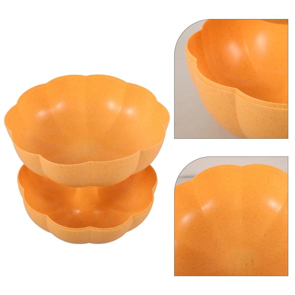 1Pc Multifunctional Double Layers Dried Fruit Plate Snack Storage Plate (Orange)