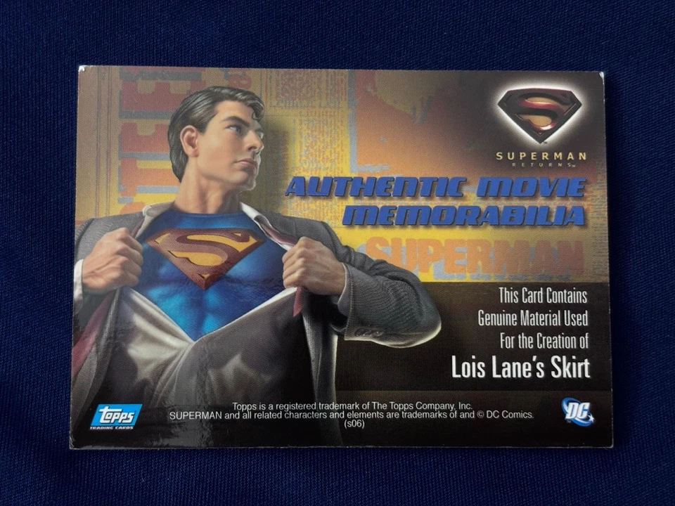 Superman Costume Card Piece Lois Lane Skirt Kate Bosworth Topps - Image 2 of 2