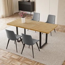 JIEXI 51-66.9"Extendable Dining Sets For 4，Dining Table and 4 Upholstered Chairs