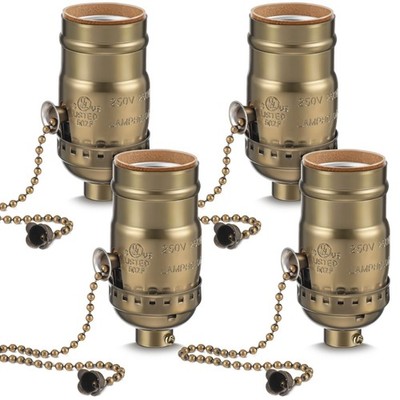 Saysurey 4 Pcs Pull Chain Lamp Socket Replacement, E26 Standard Threaded Base...