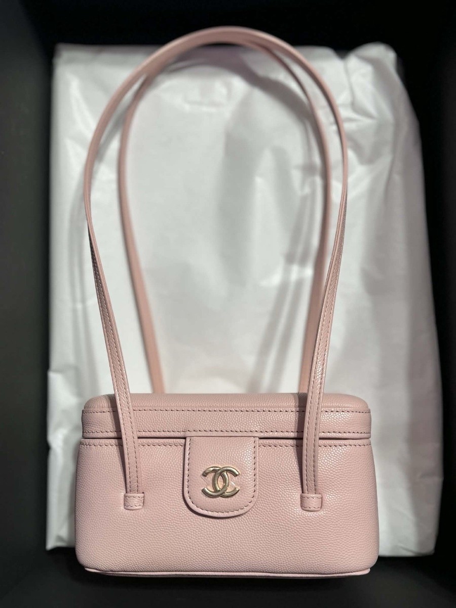 Auth BNIB Chanel Pink 26 Vanity Mini Preppy Coco Grained Calfskin
