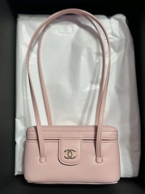 Auth BNIB Chanel Pink 26 Vanity Mini Preppy Coco Grained Calfskin