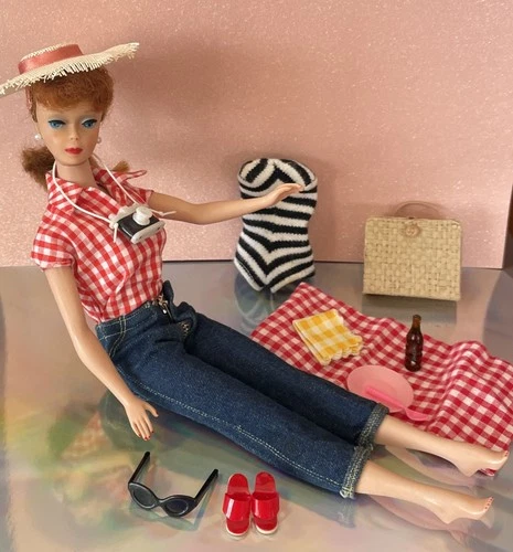 Vintage  Barbie #5 Titian Ponytail In vintage Picnic Set - Gorgeous!!