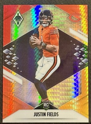 2021 Panini Phoenix #108 Justin Fields RC Rookie Fire Burst Chicago Bears