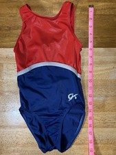 GK Elite CS Red And Blue Leotard Gymnastic Practice Competition Patriotic