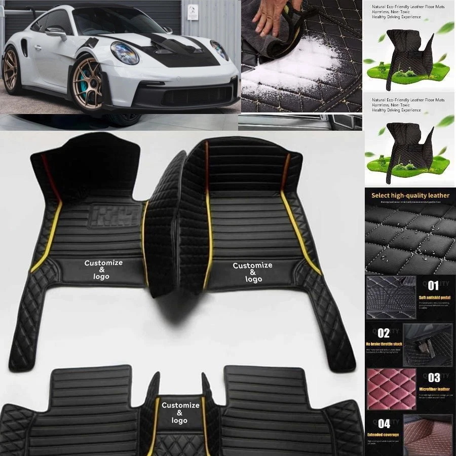 For Porsche 911 Car Floor Mats Custom Waterproof All Weather Cargo Liner Carpet Foto 4 de 4