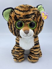 MEDIUM 9" - STRIPES the TIGER - Ty - SOLID EYES  Beanie BUDDY SIZE Boos  NWMT