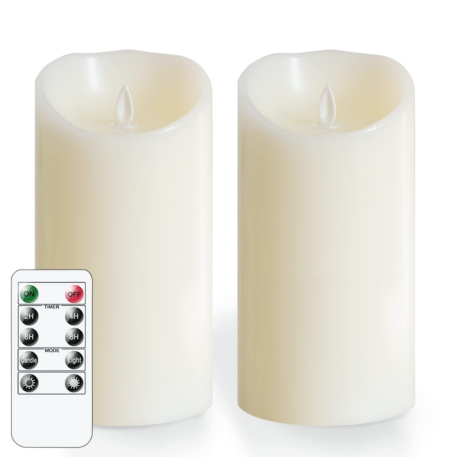 Bougies piliers LED 10x20 cm bougie vacillante sans flamme programmable