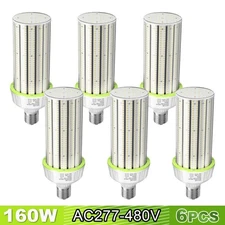 6Pack 160W LED Corn Light Bulb Industrial Warehouse LED Light Bulb 5000K 480V