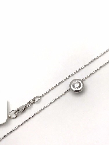 14kt White Gold .50ct Natural Round Diamond Slide Pendent /Necklace 16” - Picture 9 of 12