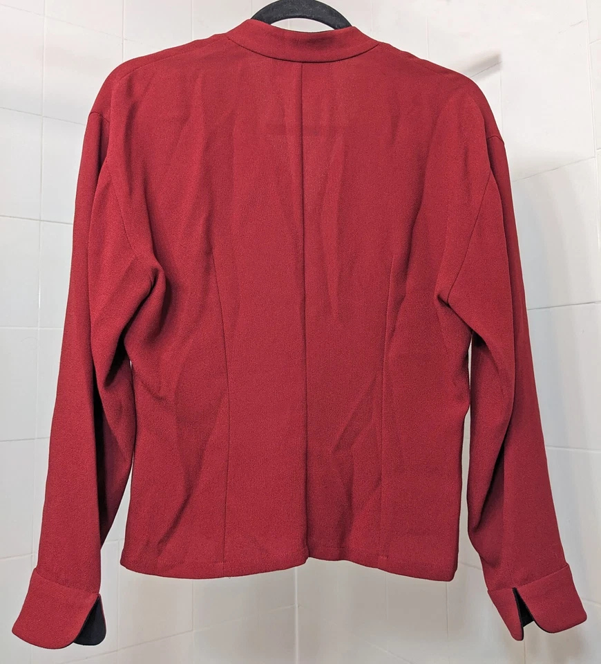 Vintage A’GI BROOKS Red Burgundy Black Buttons Blazer Medium - Image 4 of 4