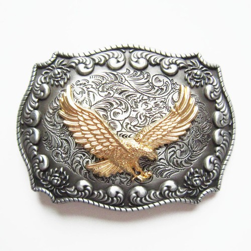 CEINTURE CUIR BOUCLE ET CRAVATE WESTERN AIGLE DORE COORDONNE - Picture 3 of 4