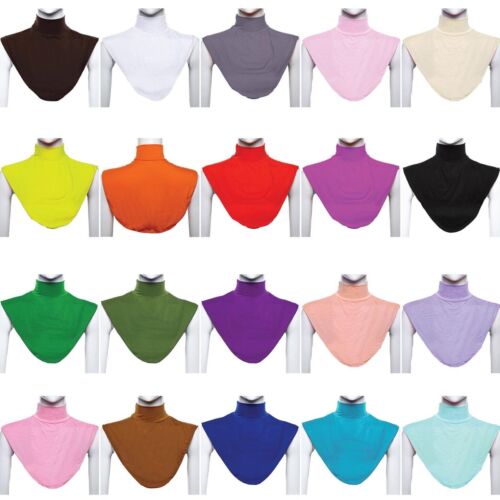 Women's False Collar Hijab Muslim Islamic Neck Cover Turtleneck T-shirt Collar - Picture 1 of 27