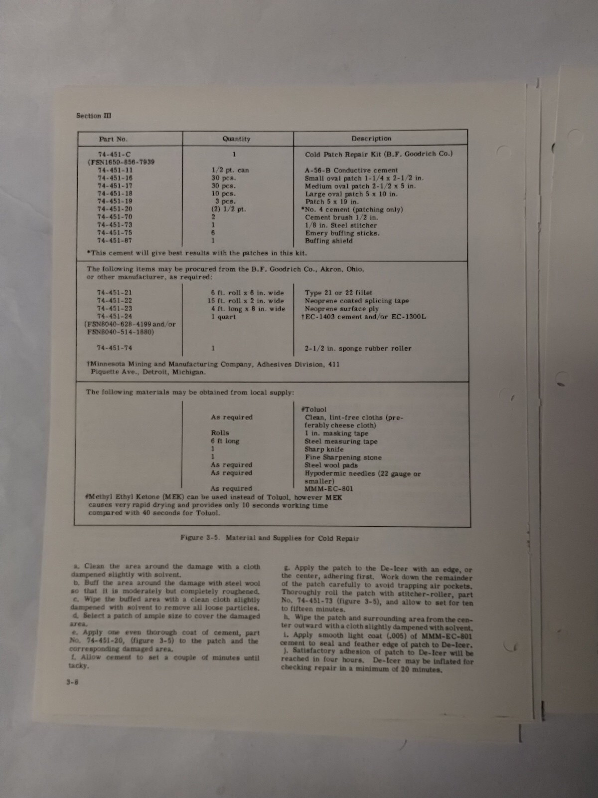 B. F Goodrich High Pressure Pneumatic De-Icers Maintenance Instructions-Original