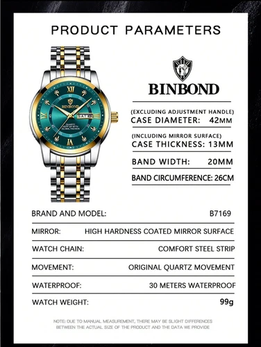 Orologio Uomo Impermeabile Analogico Quarzo Calendario Cinturino Acciaio Inox Marca Lusso - Foto 23 di 26