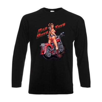 Longsleeve Bad Boys Toys, Biker langarm Funshirt Biker Rocker USA (ASG00291)