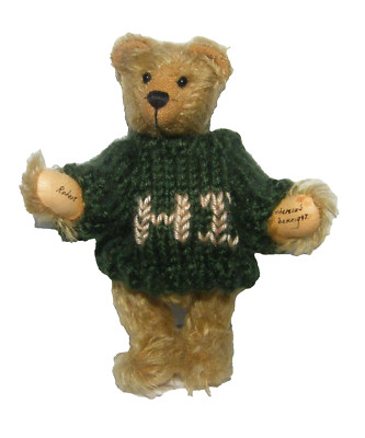 5'' Vtg EARLENE VAUGHN Artisan Jointed Mohair Toy Teddy Bear ROBERT Artist Made