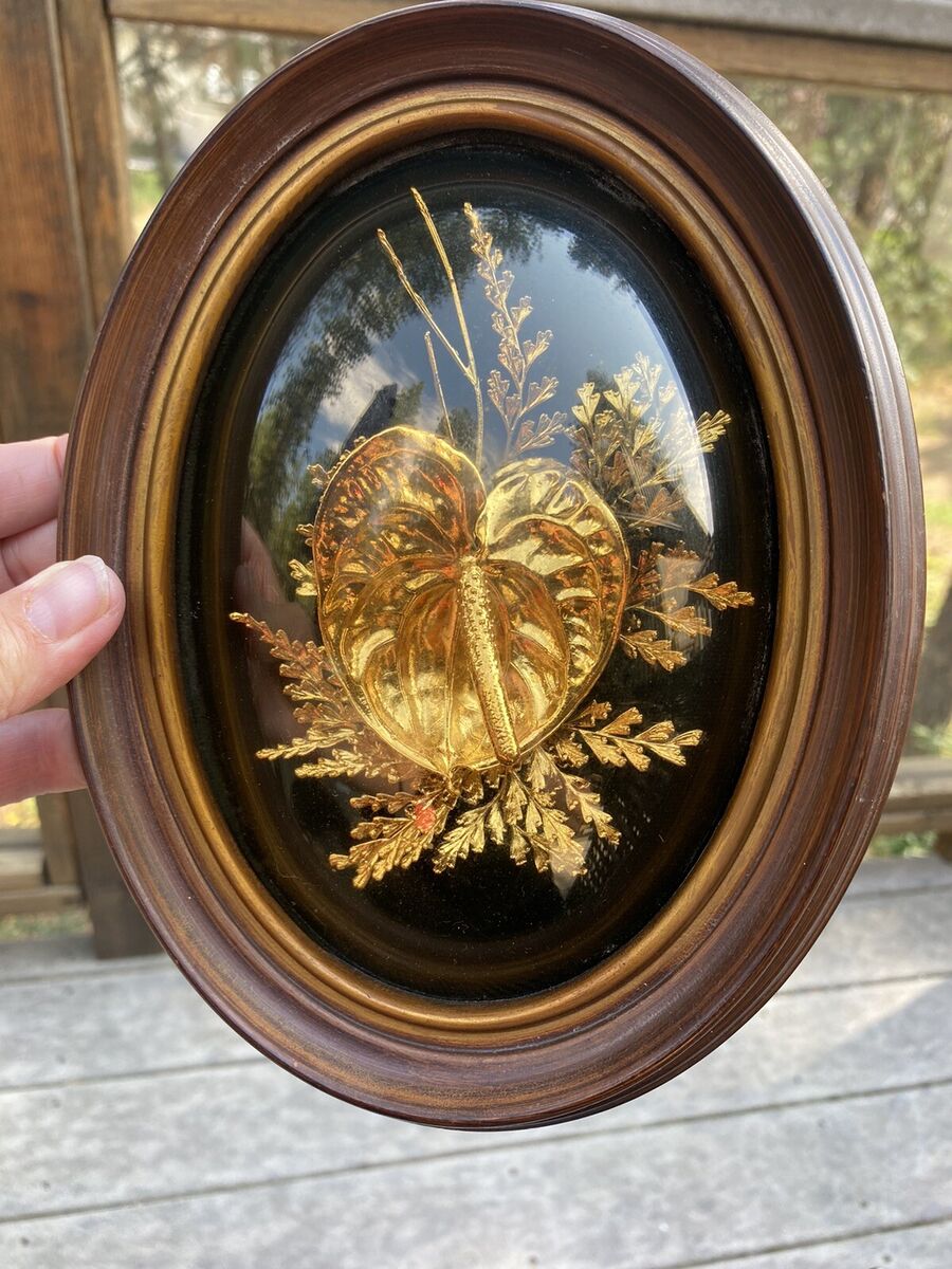 Flora Hawaii Hawaiian Fern Anthurium 24k Gold Dipped Oval Flora Hawaii Hawaiian Fern Anthurium 24k Gold Dipped Oval