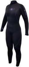 Aqua Lung Women's Aquaflex 5mm Back-zip Jumpsuits, Black/Twilight, Size 10, New
