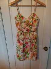 J Crew Spaghetti Strap Lined Bright Floral Dress Women's SZ 0