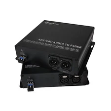 2 Ch AES/EBU Audio to Fiber Converter 20 Km with 48K/24bit, Compliance with AES3