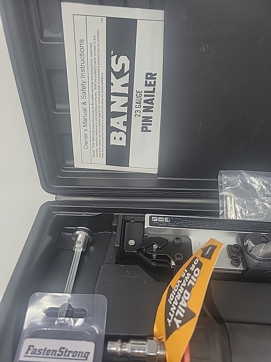 Banks Pneumatic Pin Nailer 23 Gauge Air Powered Nail Gun eBay