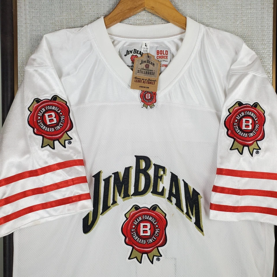 Camiseta de fútbol para hombre Jim Beam talla grande malla blanca destilería de whisky #1 Bourbo Foto 2 de 4