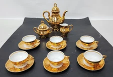 Bavaria Golden Porcelain Coffee Service Set Free Shipping
