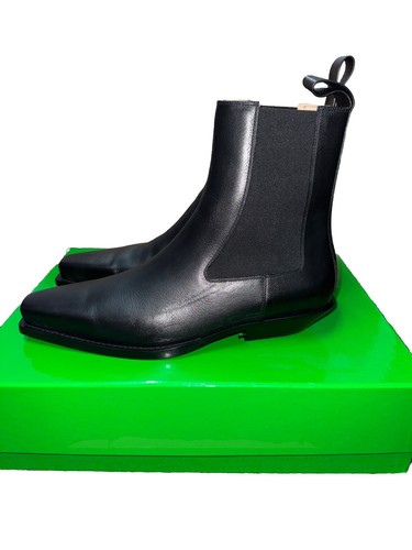 BOTTEGA VENETA black leather Boots Shoes 44 IT/EU Black Leather