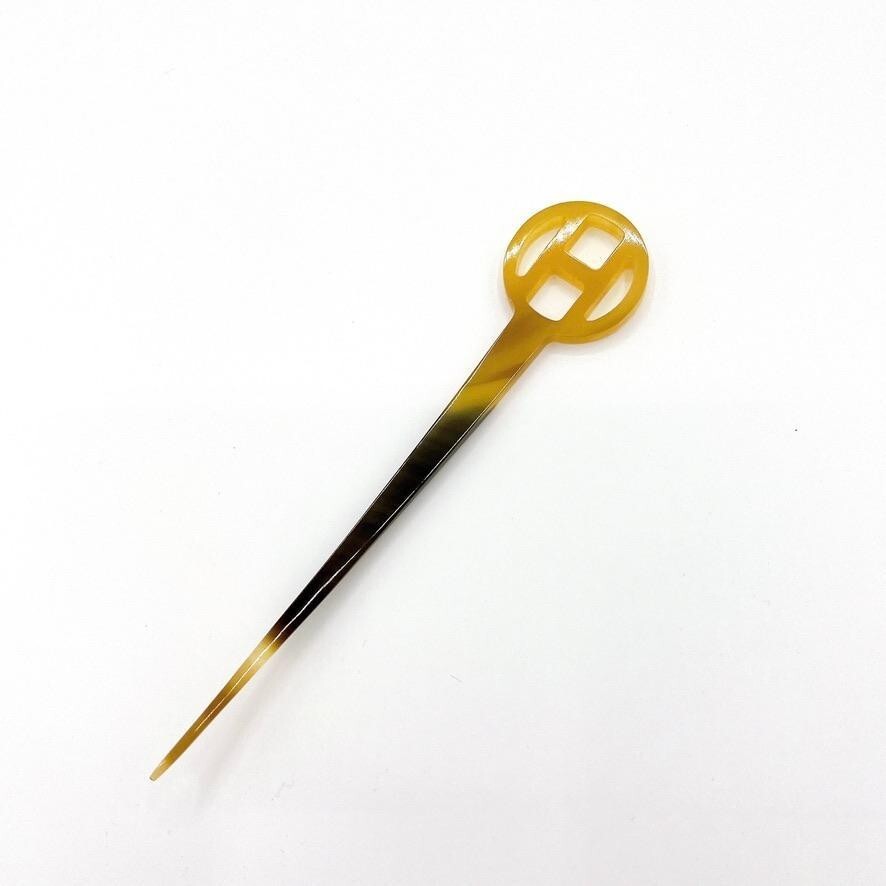 HERMES Buffalo Horn Series Kanzashi Hair Accessory Brown Marble w/Box s-l1200.png main image 3