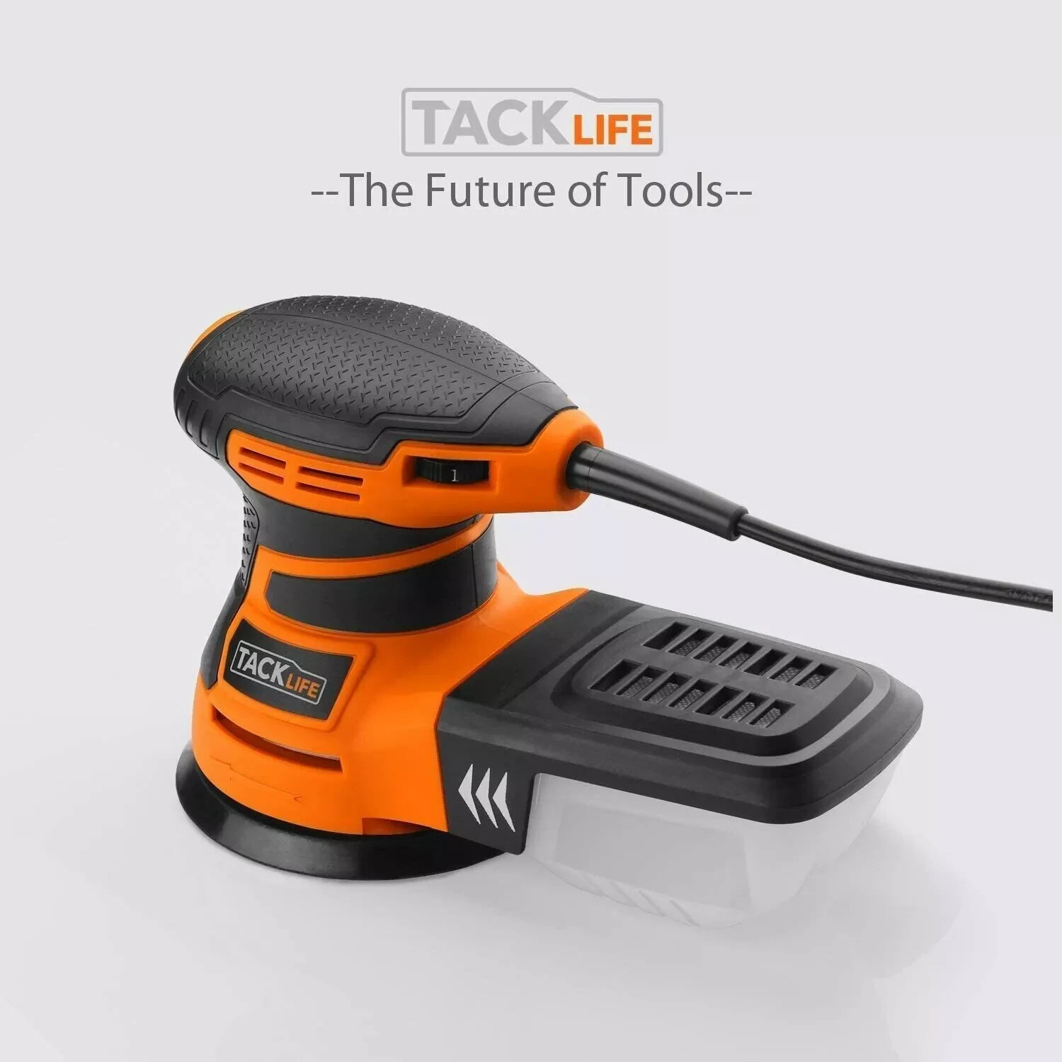 5-Inch Random Orbital Palm Sander 3.0A with 12Pcs Sandpapers, 6 Variable Speed