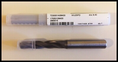     WIDIA TDS501A08400 WU25PD Carbide Drill Bit 8.400MM 3X Ø TiAlN COATED