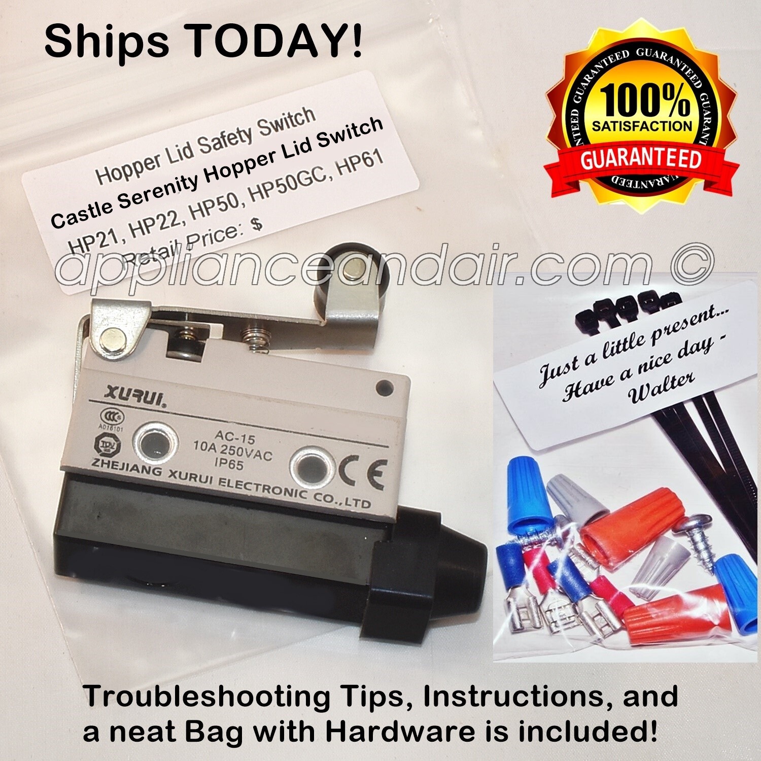 Castle Serenity Hopper Lid Switch 720105 + Instructions u0026amp; Hardware,  Ships TODAY! | eBay