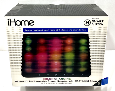 iHome Color Changing Smart Bluetooth Stereo Speaker (Siri Google