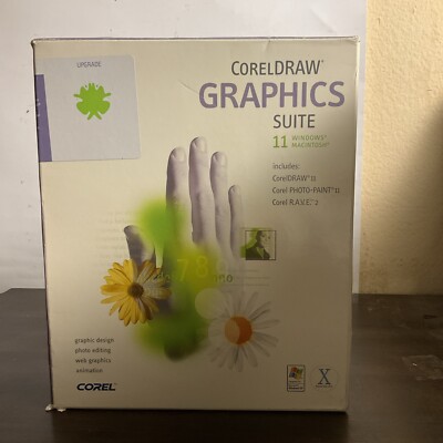 CorelDRAW Graphics Suite 11 + Serial Corel Rave Photo Paint Mac Apple ...