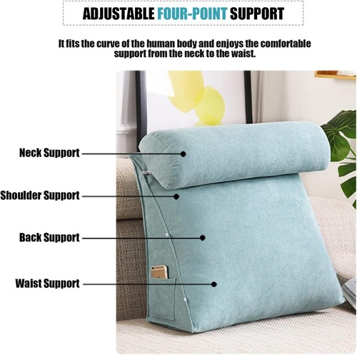 Wedge Reading Bed Sofa Rest Backrest,TV Pillow, Back Wedge Cushion Pillow - Afbeelding 7 van 16