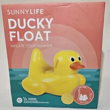 Sunny Life Ducky Float Giant Duck Inflatable Pool/Beach Float NEW 24" x 37.5"