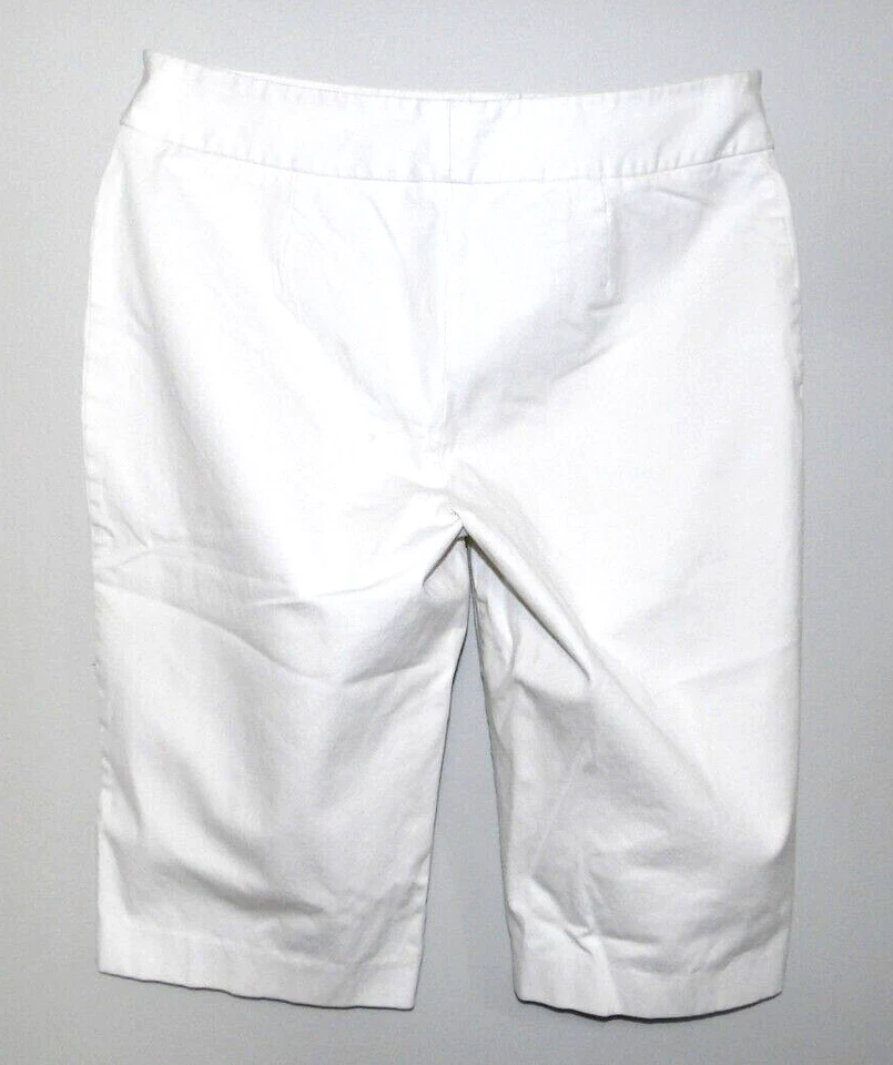 Mujer Blanco Mid Rise Ligero Mujer Pantalones Cortos ALFANI 15" Entrepierna Talla 10 Foto 3 de 4