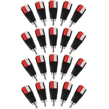 20 PCS Audio Speaker Wire Cable To Audio Male RCA Connector Adapter Jack Plug US