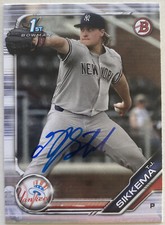 TJ SIKKEMA RC SIGNED IP 2019 1ST BOWMAN DRAFT BD-34 NY YANKEES ROOKIE AUTO