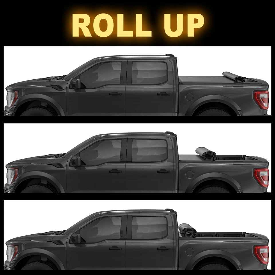 6FT Bed Truck Tonneau Cover For GMC S15 82-93 Chevrolet S10 Roll Up w/ Led Lamp Foto 3 de 4