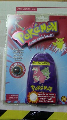 10 pokemon marbles in packaging Opened never used #80 Slowbro Bag