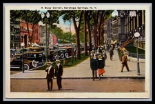 Vintage Busy Corner SARATOGA SPRINGS NEW YORK Straw Hats Fashion Robson Adee WB