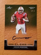 2017 Leaf Clear Auto Green #CACH1 Carlos Henderson La Tech Rookie WR #'d 9/10