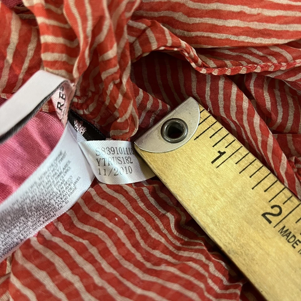 Bufanda Juicy Couture roja/beige/rosa - seda ligera/viscosa 72 pulgadas Foto 3 de 4